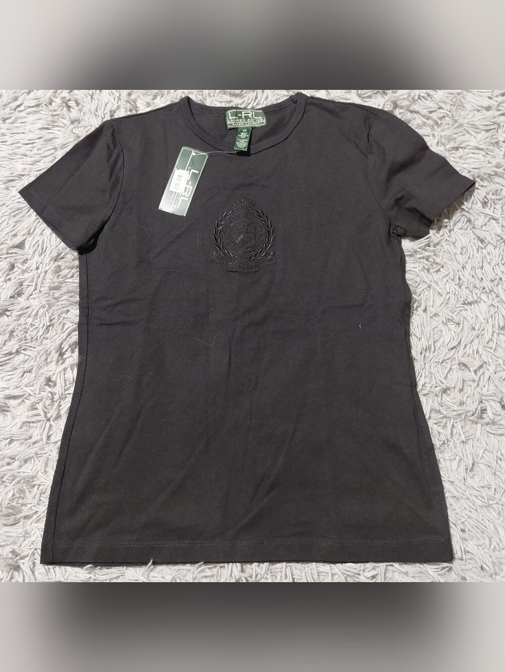 Ralph Lauren Black Short Sleeve Crewneck Tee Women's Size XS NWT